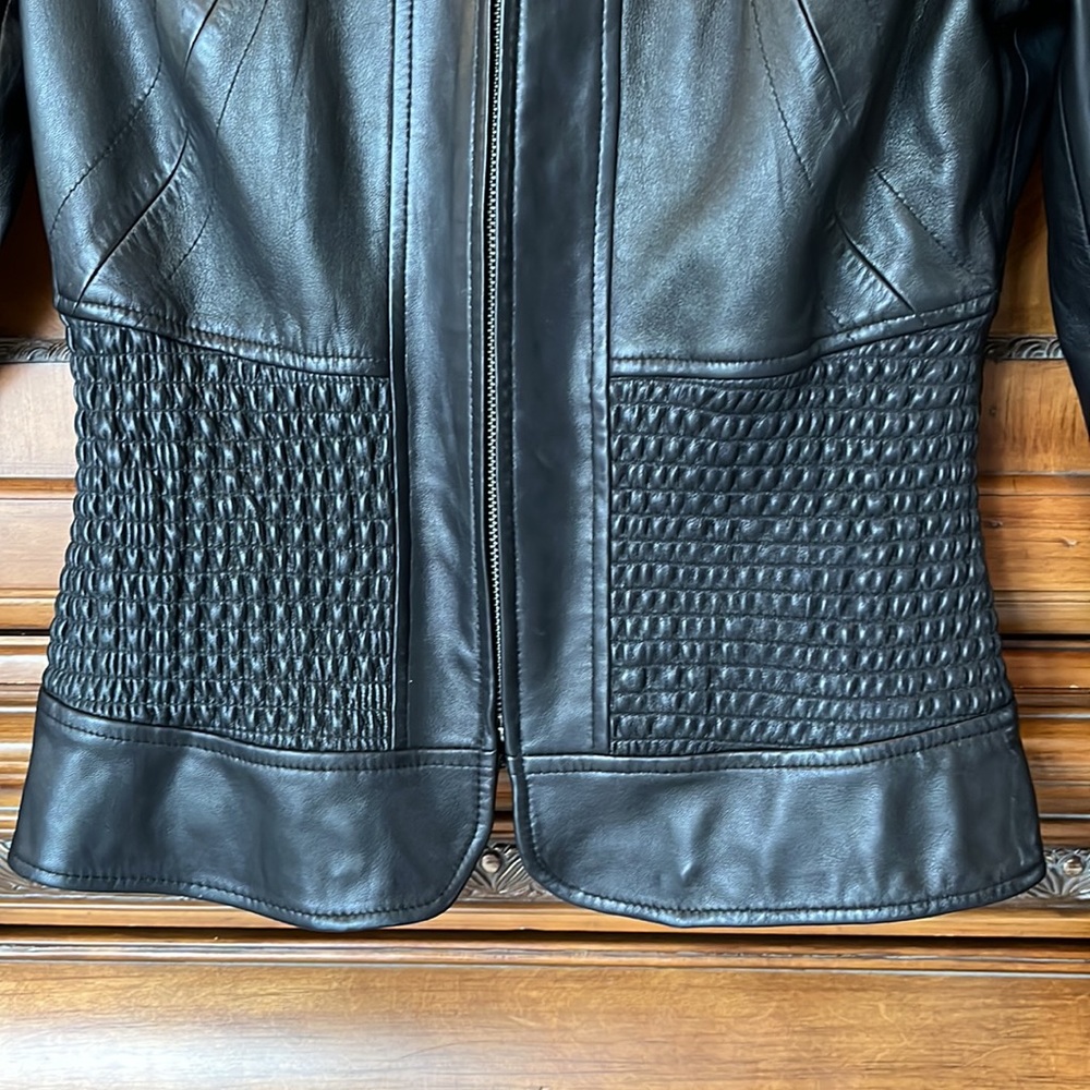 NEW CONDITION Lamb leather coat. 100% lamb black size 4 - Picture 4 of 10